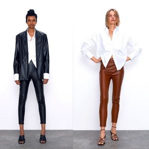 Zara Faux Leather Leggings - Set of 2